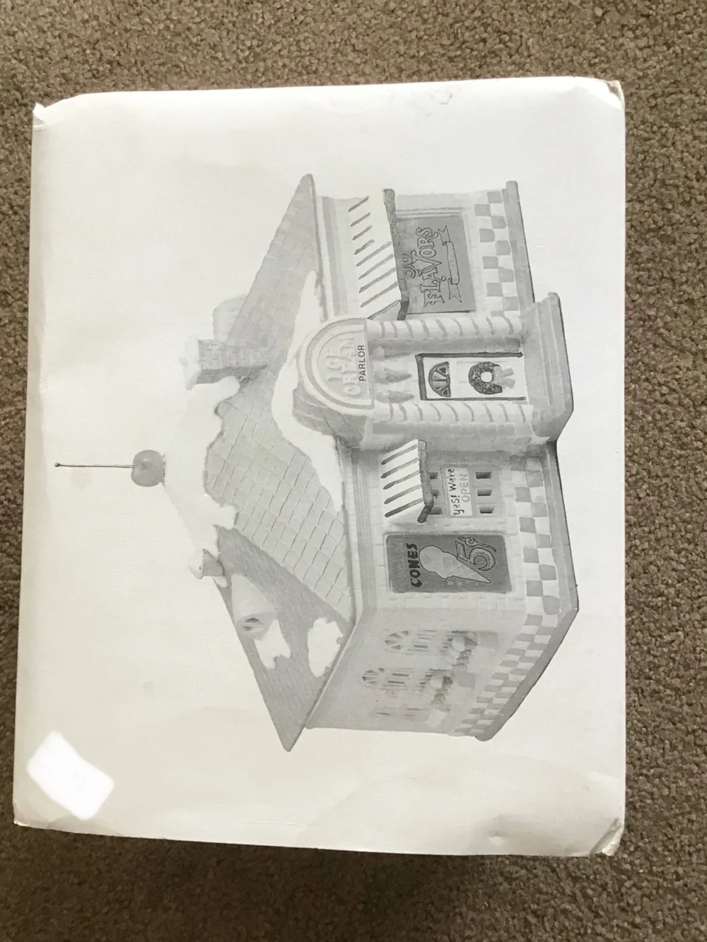 Department 56 Snow Village 56 Flavors Ice Cream Parlor Original Box w/ Light